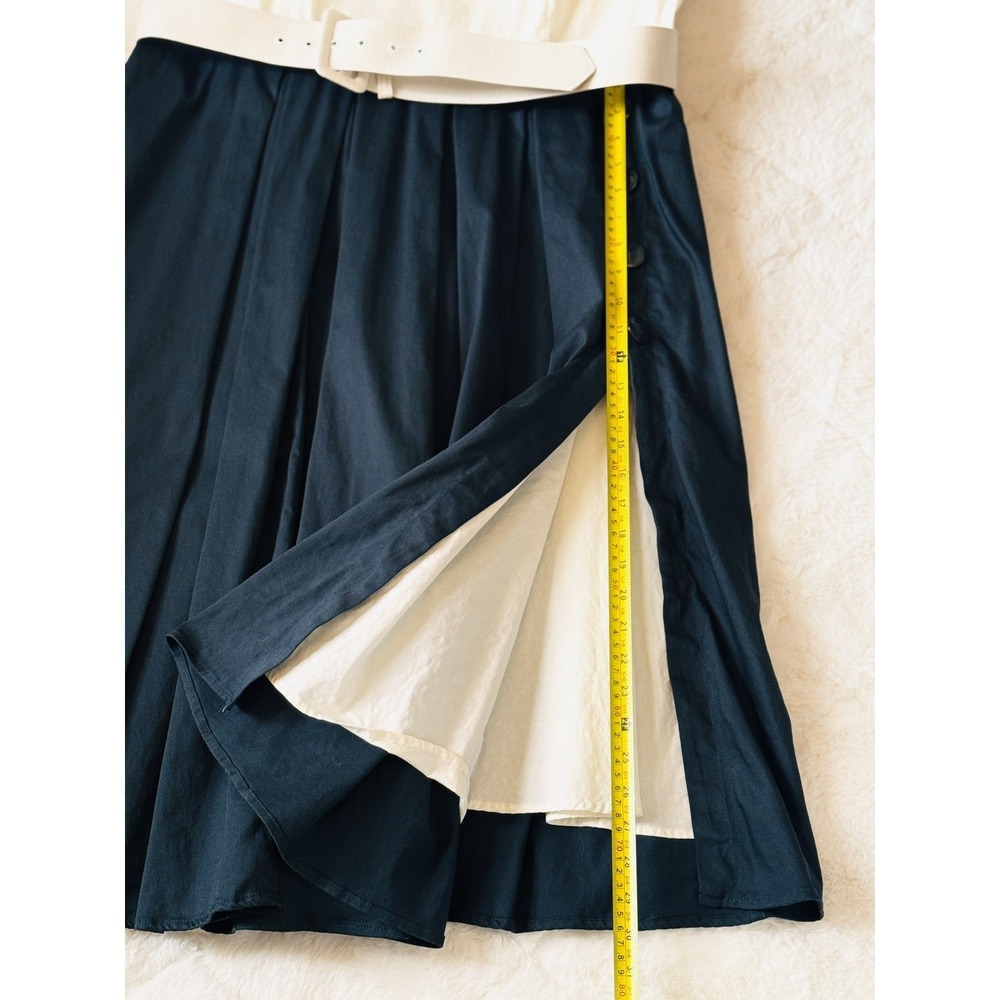 Collectif Color-block MidiSwing Dress matching belt, Dark Green&Cream US 18 UK22 - Picture 13 of 15